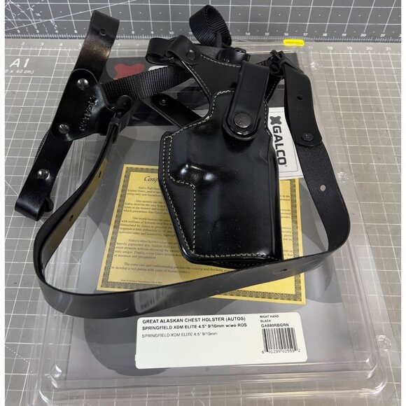 GALCO Great Alaskan Chest Holster (Autos) Springfield XDM Elite RH 9/10 mm GA880 - Picture 1 of 6